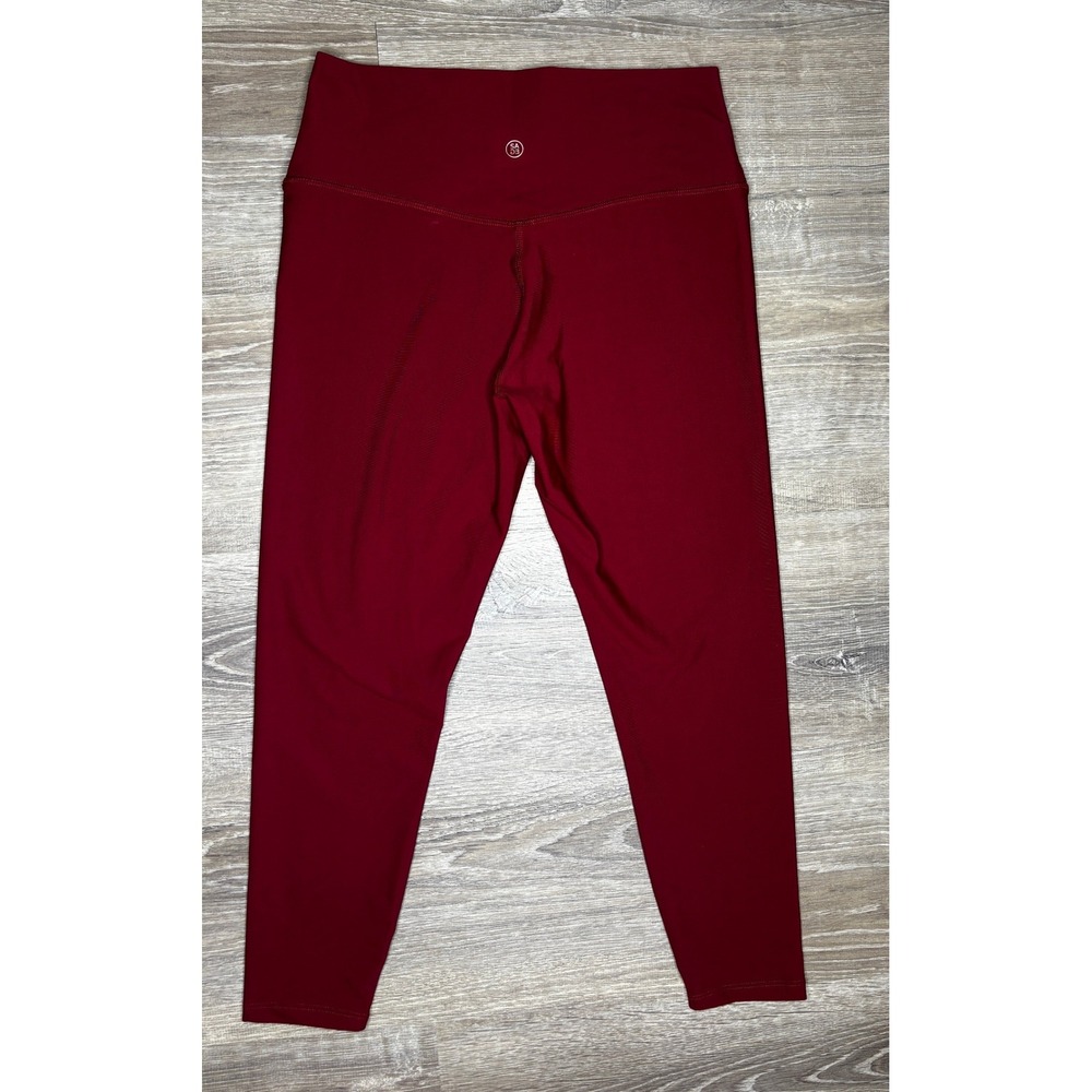 Sage Collective Womens Burgundy High Waisted Athletic Leggings Yoga GymSize L - Picture 3 of 6